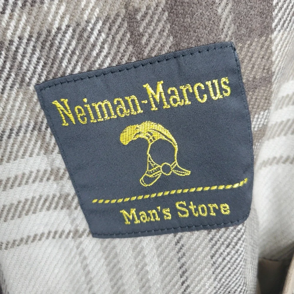 Vintage Neiman Marcus Alcantara Faux Suede Trench Coat Double Breast Tan Duster